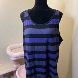 Purple and Black Striped Tank Top